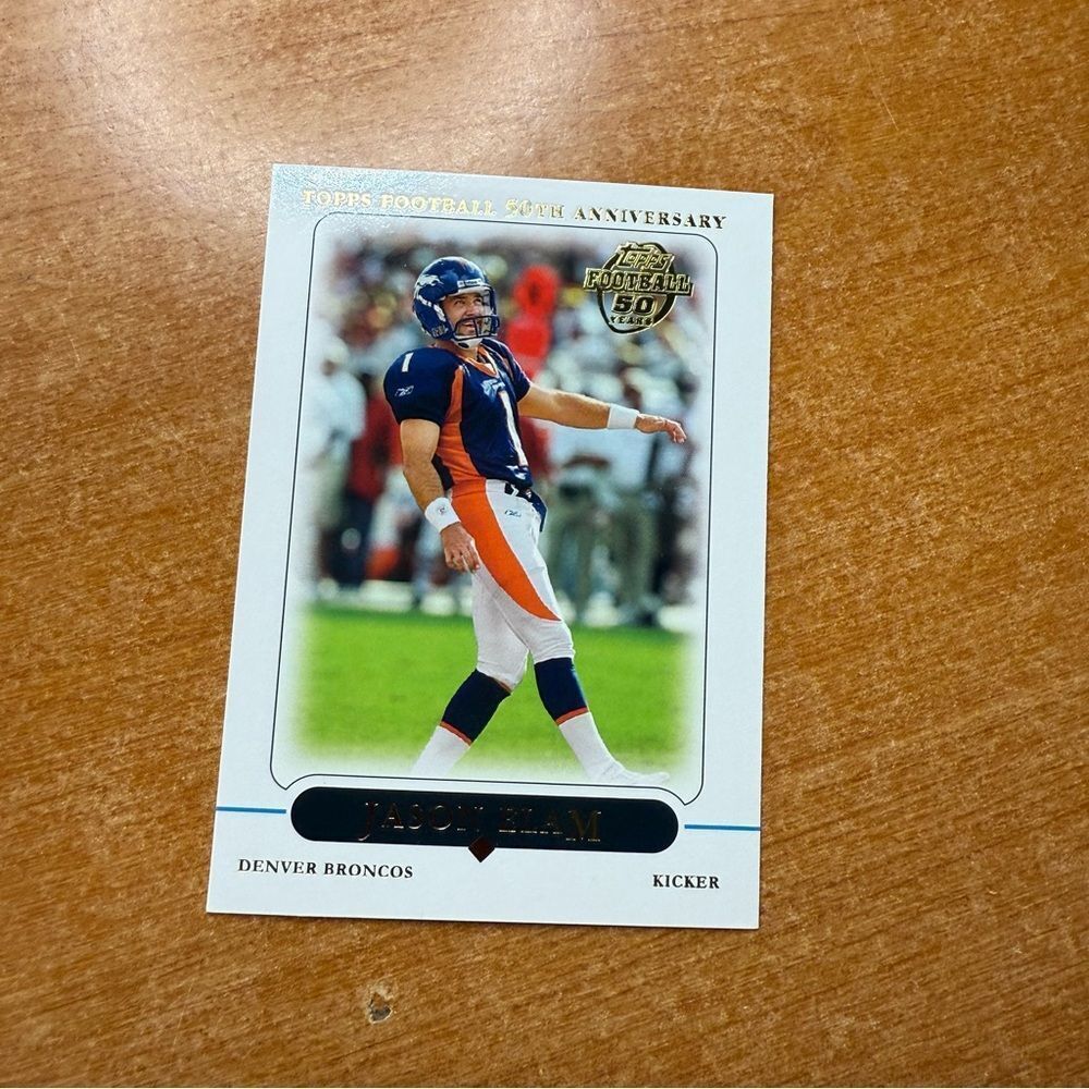 Topps Jason Elam Football Card‎ with Black and White Accents